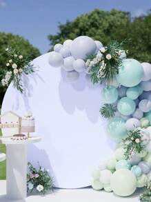 1pc White Circular Arch Cover Background Cloth With Elastic Band, Diameter 120-220cm, Birthday Babe Shower Wedding Party Decoration Supplies, Family Holiday Party Room Wall Background Decoration, Wedding Ceremony Photography Props, Suitable For Pairing With Circular Brackets And Balloons, Various Sizes For Available, Wedding Decor, Party Supplies