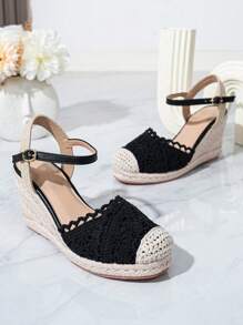 Lace-Up Summer Travel Beach Closed Toe Platform Wedge Gladiator Sandals For Women