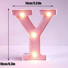 16cm/21cm 創意粉色發光 LED 跑馬燈字母與數字夜燈，電池供電 LED 字母燈，適用居家裝飾、臥室桌面裝飾、婚禮求婚生日派對裝飾字母燈，1 18 16 歲生日派對裝飾數字燈 - 粉色 - 查看 33