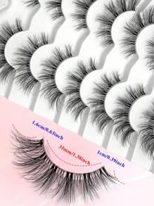 ENCHUW ENCHUW 7 paar natuurlijke look nepwimpers wimpers met doorzichtige band donzige nepwimpers verpakking luchtige wimpers krullende make-up wimpers voor dagelijks gebruik
