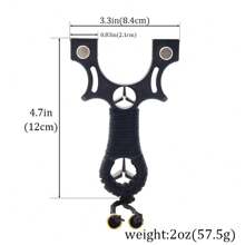 1pc Outdoor Shooting Resin Slingshot, Comes With 1 Rubber Band + 1 Slingshot Bag, Outdoor Hunting Fishing Slingshot - Black - View 2
