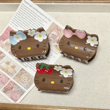Sanrio [Autoryzowane]Mini Hello Kitty Akrylowe Spinki Do Włosów - Urocze Spinki Do Włosów Grubych, Jednolity Kolor Inspirowany Projektem z Kreskówki