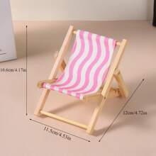1 件创意沙滩椅手机支架卡哇伊可折叠手机支架可爱办公桌收纳架平板电脑支架办公用品 - 彩色 - 查看 3