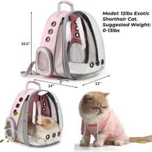 Cat Carrier Backpack, Bubble Expandable Backpack Carrier, Pets And Small Dogs,Airline-Approved, Designed For Travel, Hiking, Walking & Outdoor Use (Front Expandable-Pink)