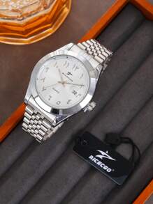 RICECGO RICECGO Watch 1 Steel Band Quartz Calendar Light Luxury Niche Disc Business Men Suitable For Giving Gifts Daily Wear