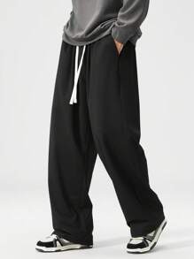 3 Pcs/Set Plus Size Casual Sweatpants, Loose Fit Straight Leg Solid Color Track Pants, Suitable For All Seasons