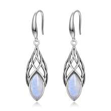 Pendientes colgantes de ópalo para mujer, pendientes de plata de ley 925 con nudo celta, pendientes de gancho para pesca, joyas de cumpleaños como regalo para ella