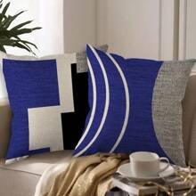 Fundas de almohada decorativas geométricas abstractas de 18x18 pulgadas (45x45 cm), de estilo moderno bohemio en blanco y negro, paquete de 4 unidades, una cara
