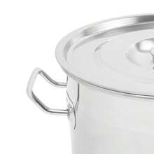 Shangmakel Olla de sopa de acero inoxidable 304 - 12L/21L/33L/48L con tapa, cubo de uso múltiple de gran capacidad para cocinas comerciales