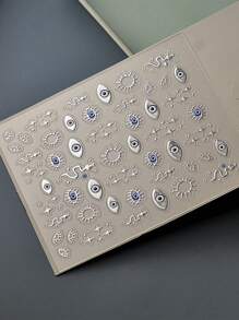 Nail Art Stickers, 1 Sheet Embossed 5D Star Eyes Snake Totem Design Nail Art Stickers, DIY Sliding Nail Art Decoration Nail Art Supplies Nails - Gold - View 12
