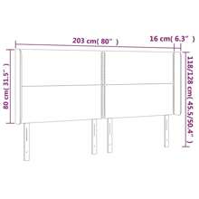 Tête de lit LED gris clair 203x16x118/128 cm velours