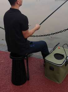 1 件户外可折叠圆形可调节便携式钓鱼椅、折叠凳 - 彩色 - 查看 10