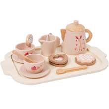 Jeu de thé et gâteaux en bois pour enfants, service à thé, batterie de cuisine jouet, jeu de rôle éducatif et de simulation, jouet de développement préscolaire, jouet interactif parent-enfant