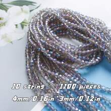 1pc/10pcs Fashion Minimalist Bright Color Glass Crystal 4mm Flat Beads Jewelry DIY Craft Supplies