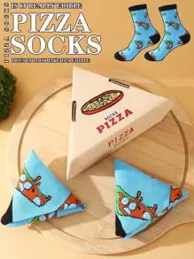 1 paire de chaussettes de haute qualité design pizza, unisexes, confortables et mignonnes, convenant pour l'été, toutes les saisons, la fête des mères, la fête des pères, Pâques, la rentrée scolaire, pour améliorer l'atmosphère de la maison. Chaussettes amusantes et mode, imaginatives et colorées, convenant comme cadeau de vacances, pour le casual, l'académique, les , le style rétro urbain, le minimaliste, les vacances, la salle de sport, les réunions de famille, les voyages, les vacances en plein air, le bureau le weekend, les cadeaux, les sports, douces et confortables