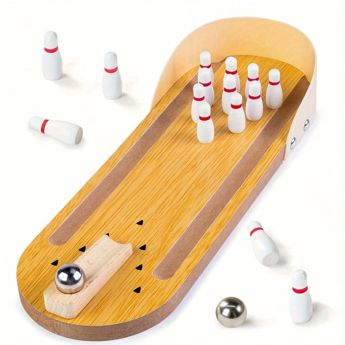 Mini Juego De Bolos De Mesa De 59.5 Cm Con 10 Bolos Y 4 Bolas De Colores – Juguete Interactivo Y Educativo Para Niños