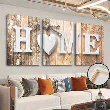 3PCS Home Canvas Wall Art Set, Art Deco Modern Home Decor, Wood Framed Love Poster, Modern Landscape Theme, Ink Art Print, Suitable For Living Room, Bedroom, Bathroom, Dining Room, Indoor And Outdoor, Seasonal Fall And Winter Wall Hanging Decoration, Family Home Wall Art, Gift, Creative Home Wall Decoration, Living Room, Kitchen, Cafe, Dormitory Wall Art Canvas Poster Gifts Birthday Graduation