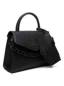 Women's Chain Shoulder And Hand Bag - Black - View 2
