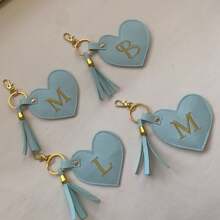 Personalized Keychain With Initial - Turquoise - View 2