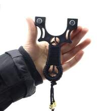 1pc Outdoor Shooting Resin Slingshot, Comes With 1 Rubber Band + 1 Slingshot Bag, Outdoor Hunting Fishing Slingshot - Black - View 3