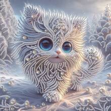 1 Set Creative Cat-Themed Diamond Painting Kit, DIY 5D Vibrant Special-Shaped Crystal Diamond Partial Drill Diamond Painting Craft Kit, Handmade To Create Stunning Artwork, Suitable For Home Wall Decor, Frameless