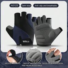 Vilico 1 Đôi Găng Tay Đi Xe Đạp Ngắn Ngón Màu Trắng, Xanh Dương Và Xanh Lá Cây, Thoáng Khí, Chống Trượt, Giảm Sốc Và Chống Mài Mòn Dành Cho Nam Và Nữ, Dùng Cho Các Môn Thể Thao Ngoài Trời, Đạp Xe, Thể Dục, Chạy Bộ, Đi Bộ Đường Dài, Cắm Trại, Lái Xe Và Găng Tay Đi Xe Đạp Điện - Nhiều màu - Xem 10