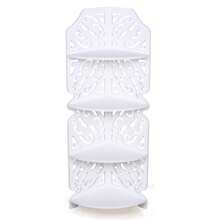 4-Tier Corner Shelf Bathroom Shelf Vertical Shelf - White - View 6