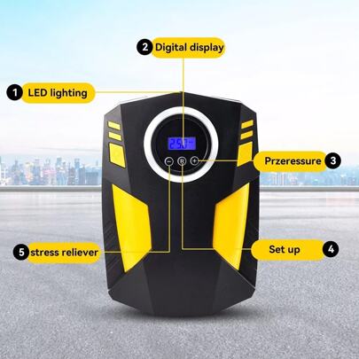 Digital Corded Car Tyre Inflator Pump Portable 150PSI Air Compressor LED Light 150psi Corded Digital Air Compressor Car Bike Electric Auto Pump Tire Inflator  12V Digital Electric Car Tyre Inflator 150PSI Air Compressor Pump Portable UK