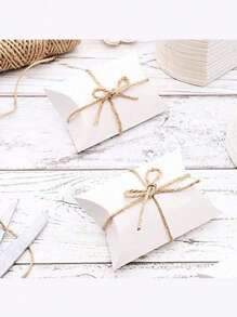 100Pcs Pillow Box Rope Kraft Paper Gift Packaging Paper Box Party Gift Boxes Home Party Birthday Supply Paper Bags For Gifts For Jewelry Gifts Wedding Party Decorations Equipped - Multicolor - View 7