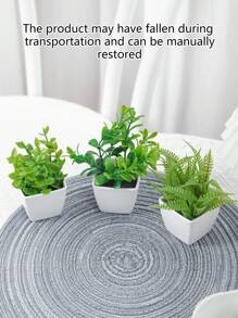 1set (3PCS) Mini Simulation Plant Pot Combination Home Living Room Bathroom Spring Party Table Top Cute Decorative Gift Gifts Birthday Graduation