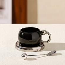 Ensemble de tasse à café et soucoupe en céramique de luxe léger, tasse à thé de l'après-midi haut de gamme et exquise pour le bureau à domicile