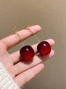 1 par de aretes con forma de fruta personalizados, aretes simples y lindos para mujeres, regalo perfecto