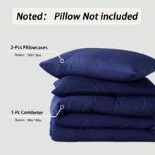 Queen Comforter Set Sage Green, 2 Pcs/3 Pcs Lightweight Comforters Queen Size Solid Bedding Comforters Sets, [1 Comforter, 1 Pc/2 Pcs Pillowcases] Universal All Seasons, Perfect For Your Bedroom Decor, Ideal Gift. - 藍色 - 76 - 查看 4
