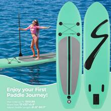 Pirecart 11/12FT Inflatable Stand Up Paddle Board, Ultra-Light Paddleboard With 3 Fins, Paddle, Leash, Carry Bag, For All Skill Levels - Green-12FT - View 2