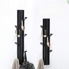 Fashionable Creative Vertical Tree Branch Coat Rack Wall Mounted, Bathroom Invisible Folding Towel & Misc Rack, Multi-Hook Entryway Storage Rack
