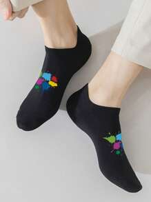 1/3/5 Pairs Of Women's Invisible Socks,Short Socks,White Socks,Women Socks,Cute Socks,Girls Socks, Black Socks,Cartoon Details, Guide Rail Breathable Hole Design, Moisture Wicking, Soft And Smooth, Suitable For Various Holidays, Sports, Leisure, Business And Other Daily Wear, Can Be Worn All Year Round, Color Combinations Are Random.