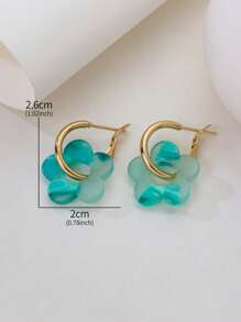 1 paire de boucles d'oreilles acryliques minimalistes et de luxe, légères et bleu clair, convenant aux femmes pour un port quotidien, parfait cadeau pour les amis