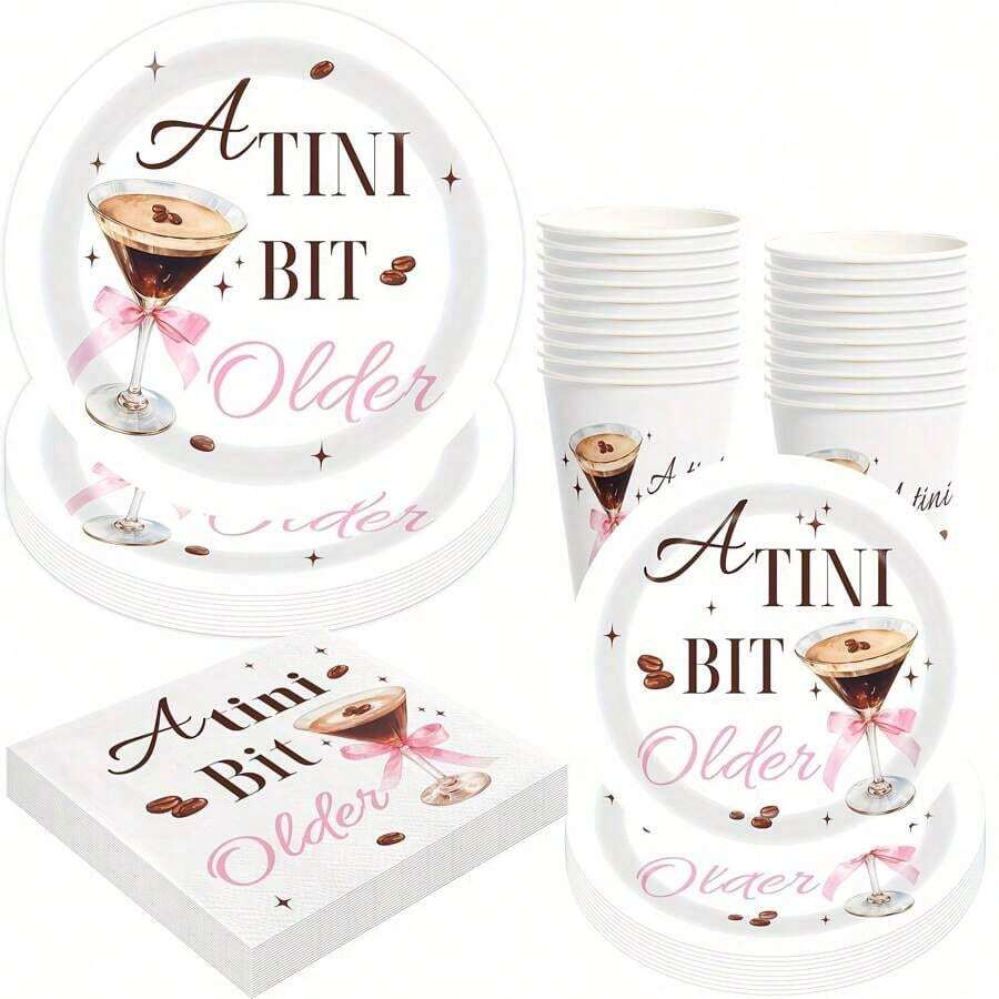 1 套优雅鸡尾酒会用品、欢乐时光盘子和餐巾、泳池派对、夏季鸡尾酒派对、生日派对、玛格丽塔杯、盘子和餐巾、海滩派对餐具套装。 - 彩色 - 查看 1