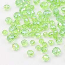 60/150/300/600 stuks groene platte ronde glazen afstandskralen, voor het maken van sieraden, doe-het-zelf armbanden, kettingen en handgemaakte kralen