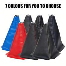 1 Pieza Funda universal para perilla de palanca de cambios de automóvil, Collar de palanca de cambios de PU, Funda para palanca de cambios manual/automática de automóvil - Resistente al agua y decorativa, Apta para la mayoría de automóviles manuales/automáticos y camiones