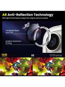 Yezodawee 9 قطع/عبوة واقي زجاج مقسى 9H لعدسة الكاميرا - متوافق مع آيفون 17 برو ماكس/17 برو/17 إير/17/16 6.1 بوصة و16 بلس 6.7 بوصة، حلقة معدنية مستقلة واقية، شفاف عالي الدقة، مناسب لآيفون 15 برو ماكس، 14 بلس، 13، 12، 11، 15 برو، 15 بلس، 14 برو - تناسب بشكل مثالي، متوافق مع أغطية الهاتف (فضي) - 9 قطع فضية - مشاهدة 2