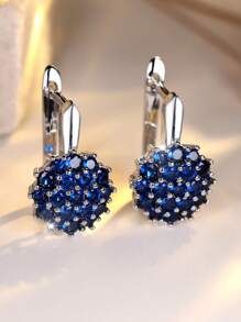 1 Par de Pendientes de Lujo con Circonita de Girasol y Copo de Nieve, Adecuados para Bodas, Damas de Honor, Esposa, Hija, Regalo del Día de San Valentín
