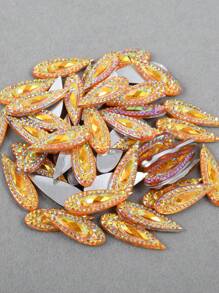50 颗/包水滴形 AB 树脂水钻，新款彩色孔雀图案树脂钻石，扁平树脂钻石，适用于 DIY 服装、舞蹈服装装饰 - 彩色 - 查看 10