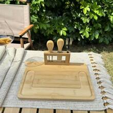 1 Plateau à fromage, 1 Fourchette à fromage, 1 Couteau à fromage droit, 2 Fourchettes à fruit, Plateau de service de cuisine maison pour fruits, pain, biscuits, convient pour les fêtes, les vacances et les cadeaux
