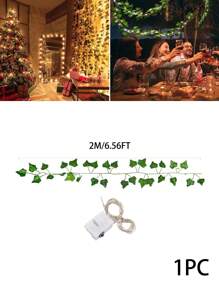 1/3/5 pièces chaîne lumineuse à DEL en lierre artificiel, 2 m (6,56 pieds) / 20 DEL, plante suspendue à DIY feuillage vert décoration de fond, convient pour les décorations de vacances, chambre, mur, mariage, fête, table, jardin, décoration de salle