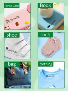 Timbro personalizzato con nome per abbigliamento per giovani, impermeabile. Timbro personalizzato con nome per vestiti, timbro con firma autografa, timbri personalizzati per abbigliamento, forniture per asilo nido, regali, stampa grafica, articoli personali