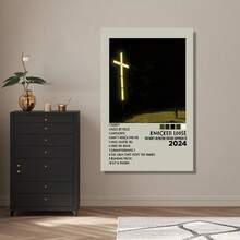 Framed Knocked Loose Album Cover Canvas Poster - Wall Art, Minimalist Cross Design With Lyrics Text, Ideal For Bars, Clubs, Cafes, Restaurants Decor, Cafe Art Piece | Atmospheric Artwork | Canvas, Music Decor Birthday Party Decor, Mother's Day New Year Easter Gift,  Home Living Room Office Wall Decor, Perfect Gift And Wall Decoration - 框架 - 查看 2