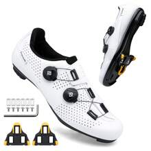 Men's Cycling Shoes Women's Cycling Shoes Compatible With SPD-SL Pedal & Compatible Installation SPD/Look KEO Cleats Riding Shoes - 白色 - 查看 1