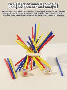Children's Early Education Draw And Match Wooden Sticks And Sticks Balance Building Blocks Enlightenment Education Interactive Game Stick Educational Toys, Wooden Stick Board Games, Exercise Hand-Eye Coordination, Hands-On Ability, Brain Power