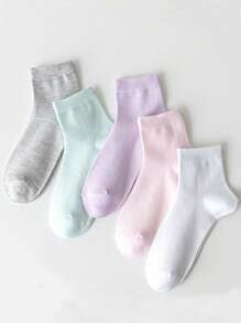 6 Pairs Of Thin Socks Women's Summer Cotton Socks Mesh Breathable Solid Color Cotton Mid-Tube Socks Spring Summer Cotton Socks Women's Stockings